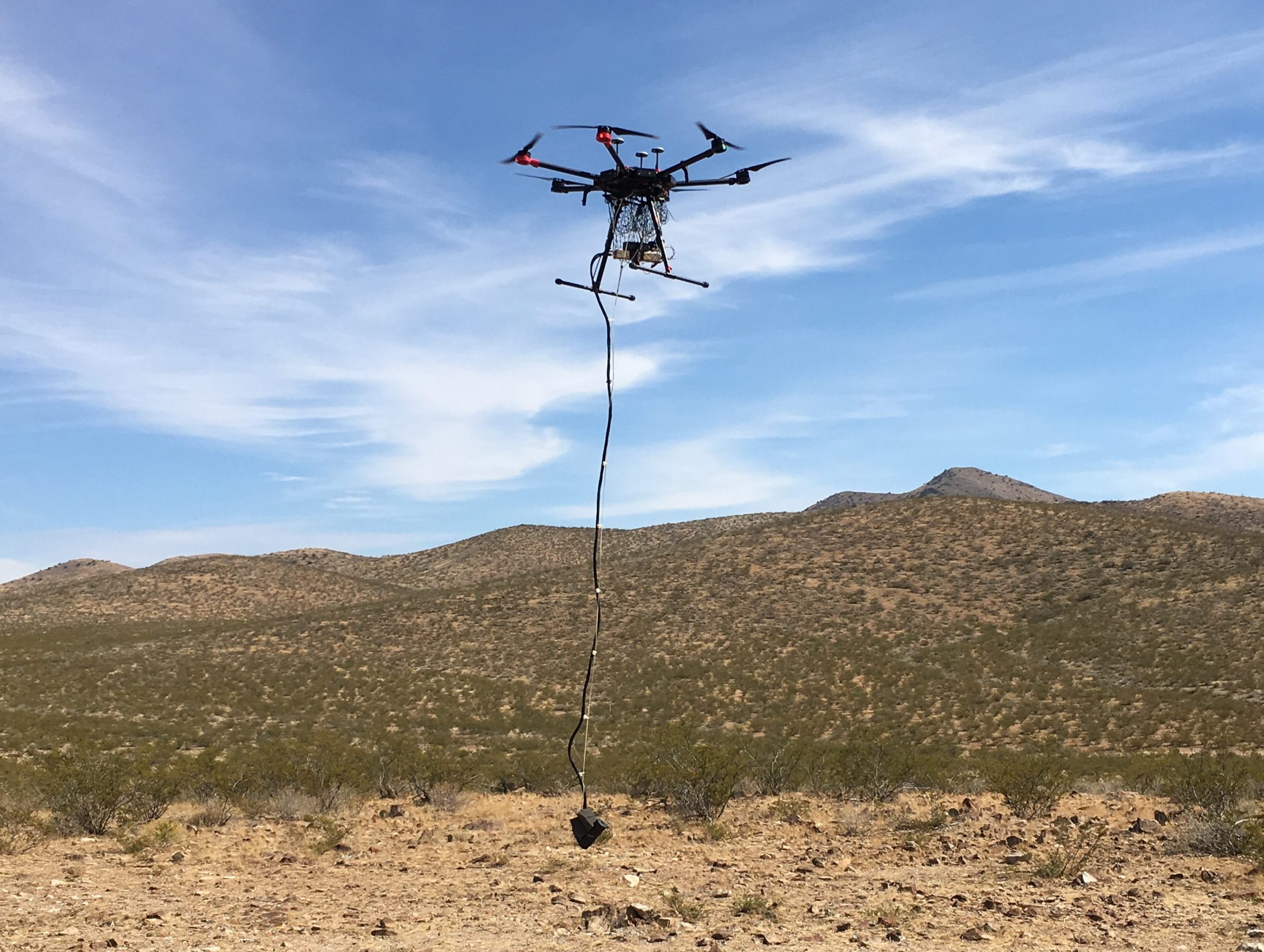 UAV flying High Definition Magnetic Survey in Field