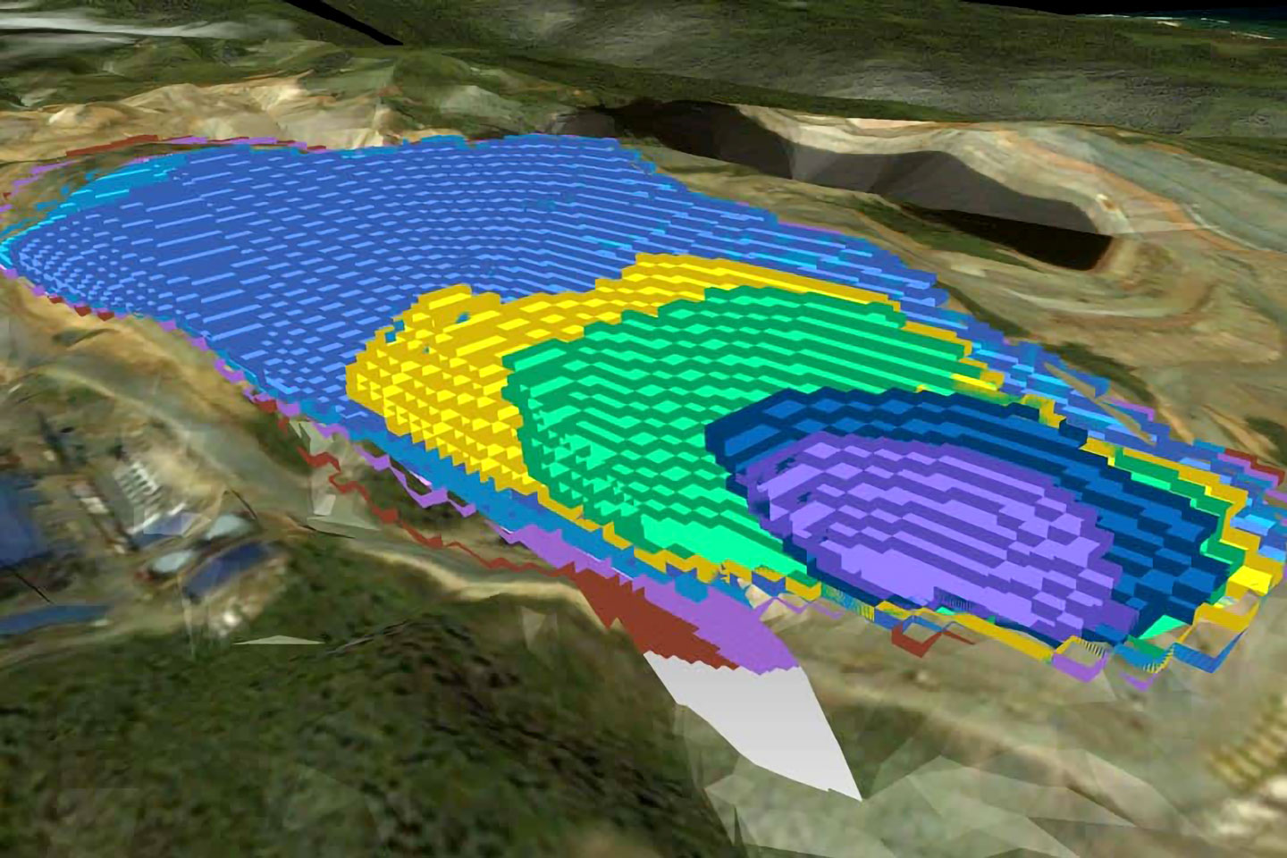 Reserve Report Mine Design embedded in Google Earth